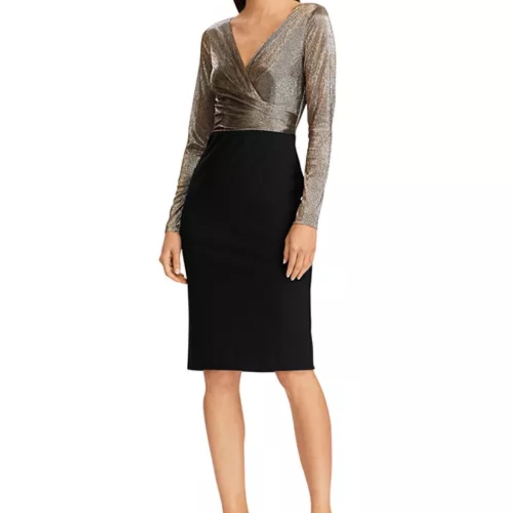 Lauren Ralph Lauren Elegant Black and Gold Women's Dress